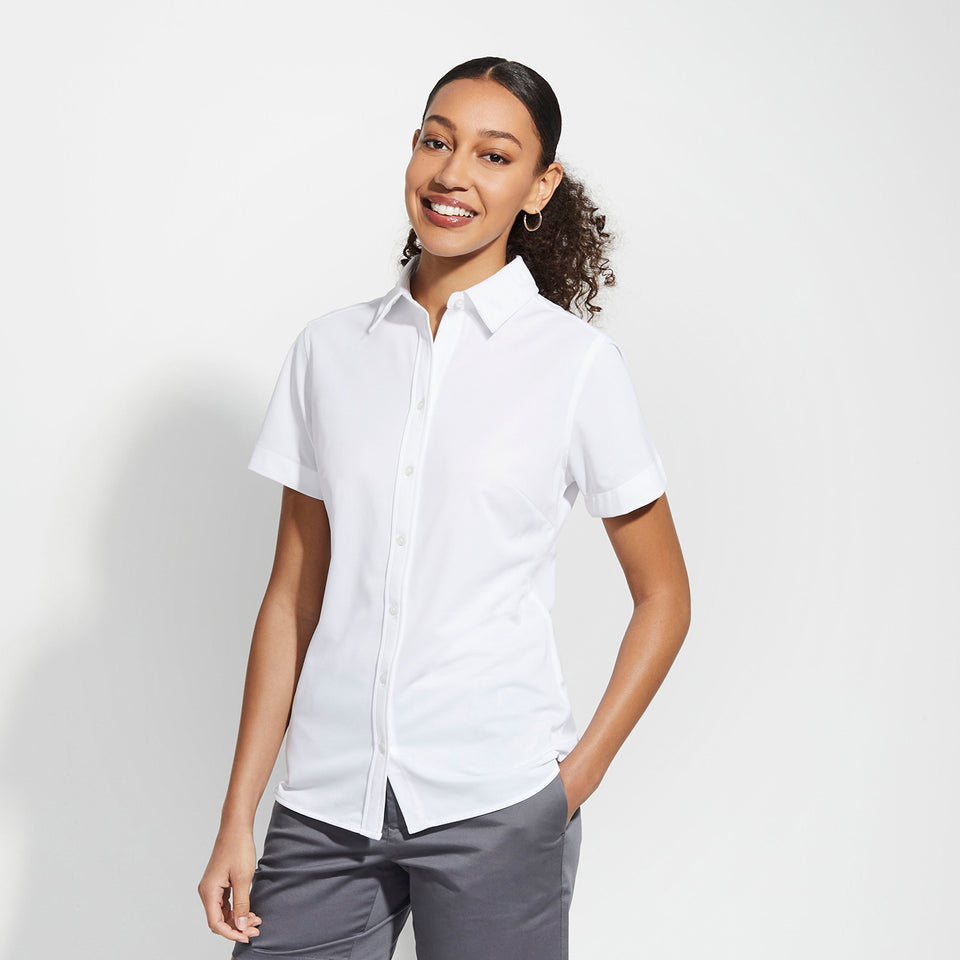 Ladies' X1 Performance Knit Shirt Short Sleeve - White