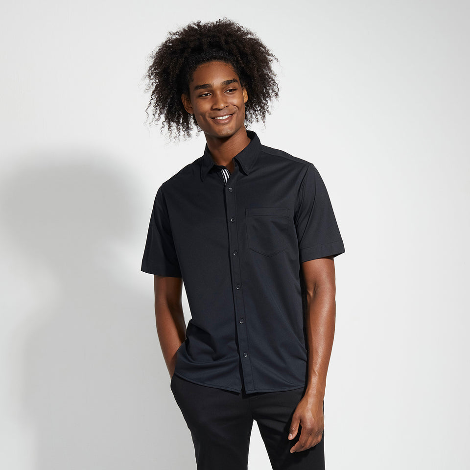 Men's X1 Performance Knit Shirt with Ribbon Trim - Black