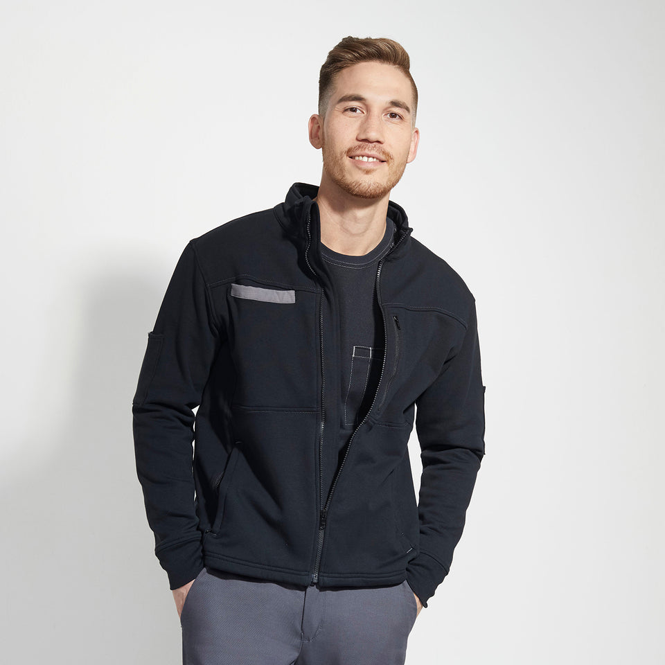 Men's Flame Resistant Zip Front Fleece - Black