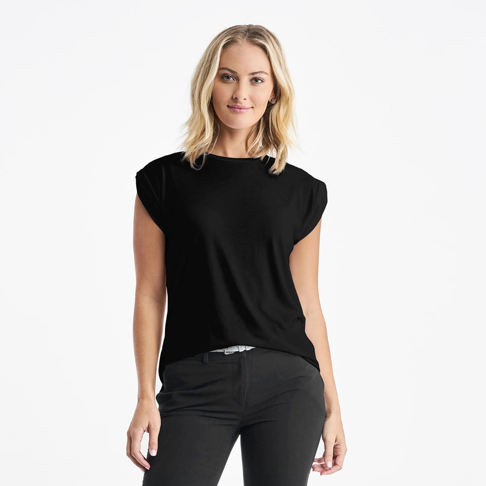 Ladies' Andrea Sleeveless Tee - Black