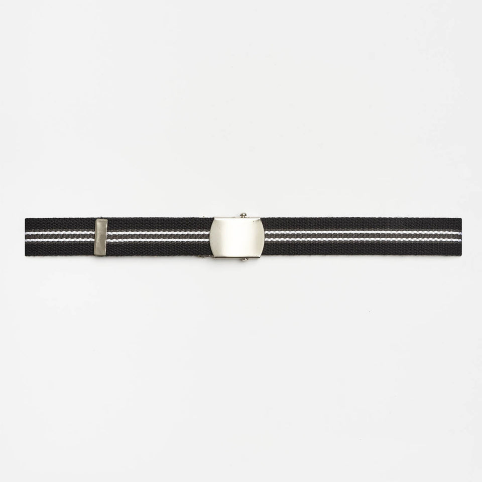 Men's Military Buckle Web Belt - Charcoal/Black/White