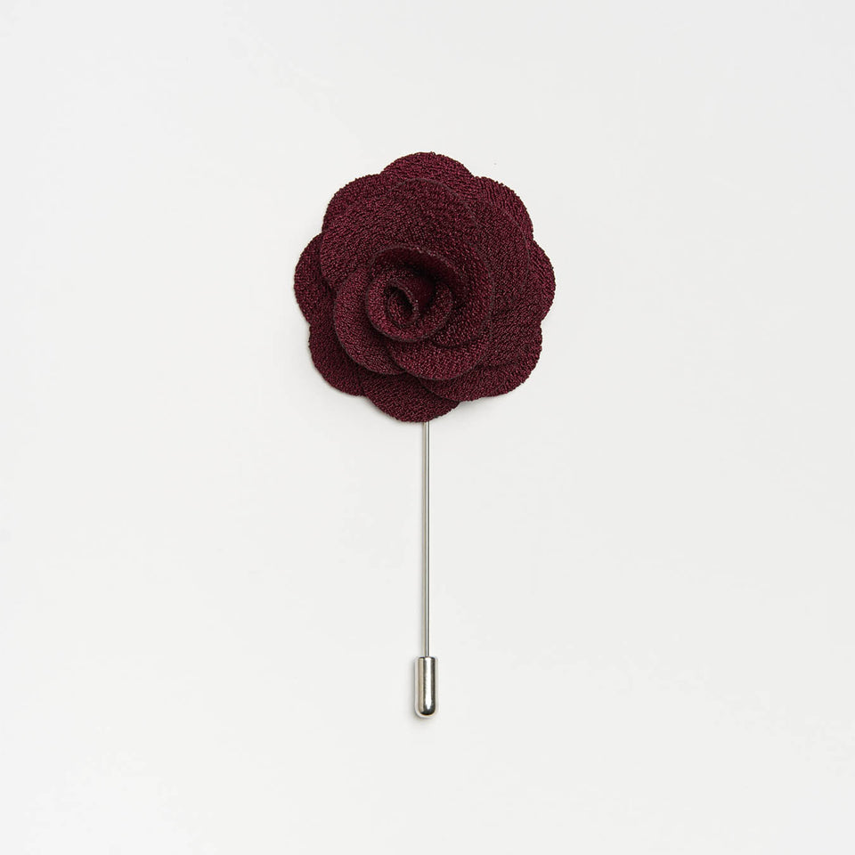 Flower Lapel Pin - Deep Red