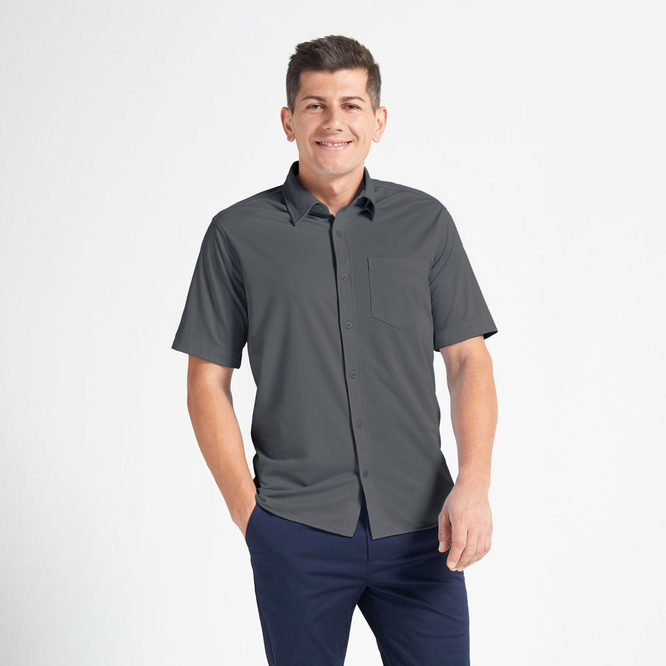 Men's X1 Performance Knit Shirt Short Sleeve - Battleship Grey
