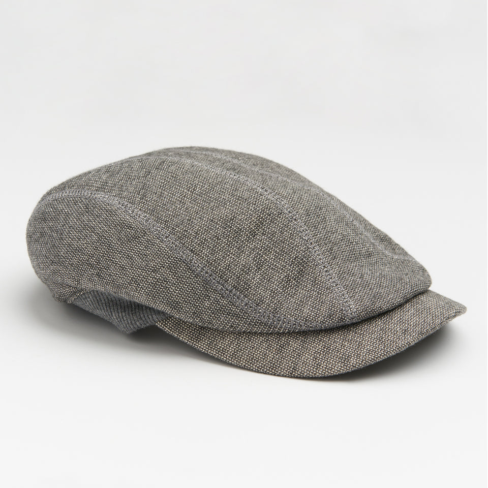 French Terry Cotton Newsboy Cap - Charcoal