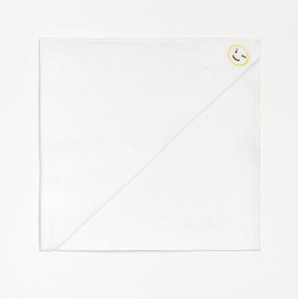 Emoji Pocket Square - White