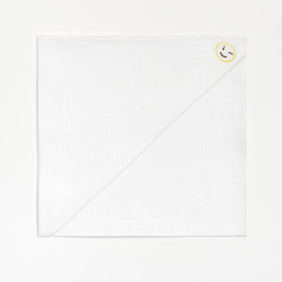 Emoji Pocket Square - White