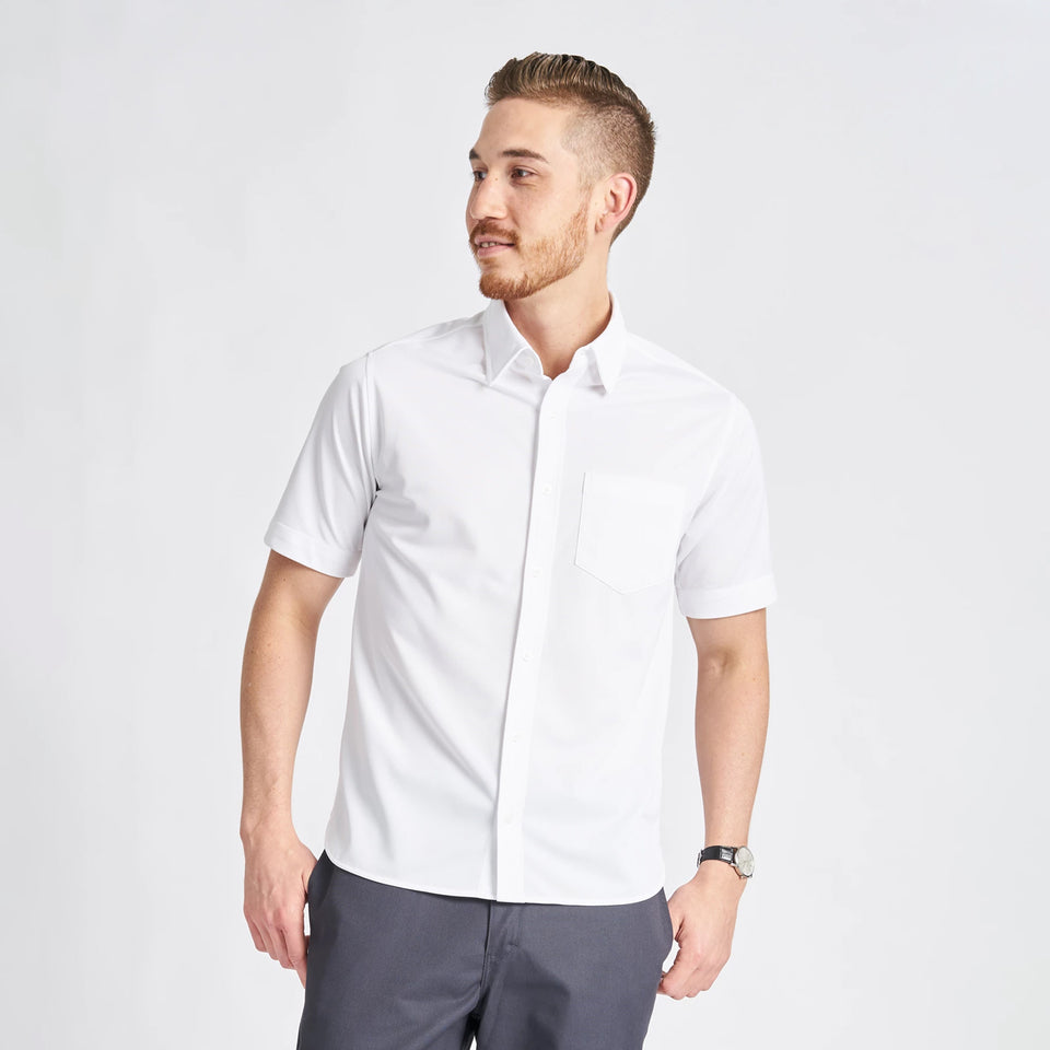 Men's X1 Performance Knit Shirt Short Sleeve - White