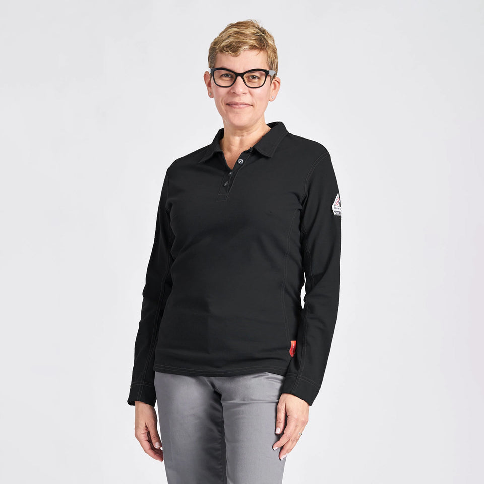 Ladies' iQ Comfort Knit Womens Polo - Black