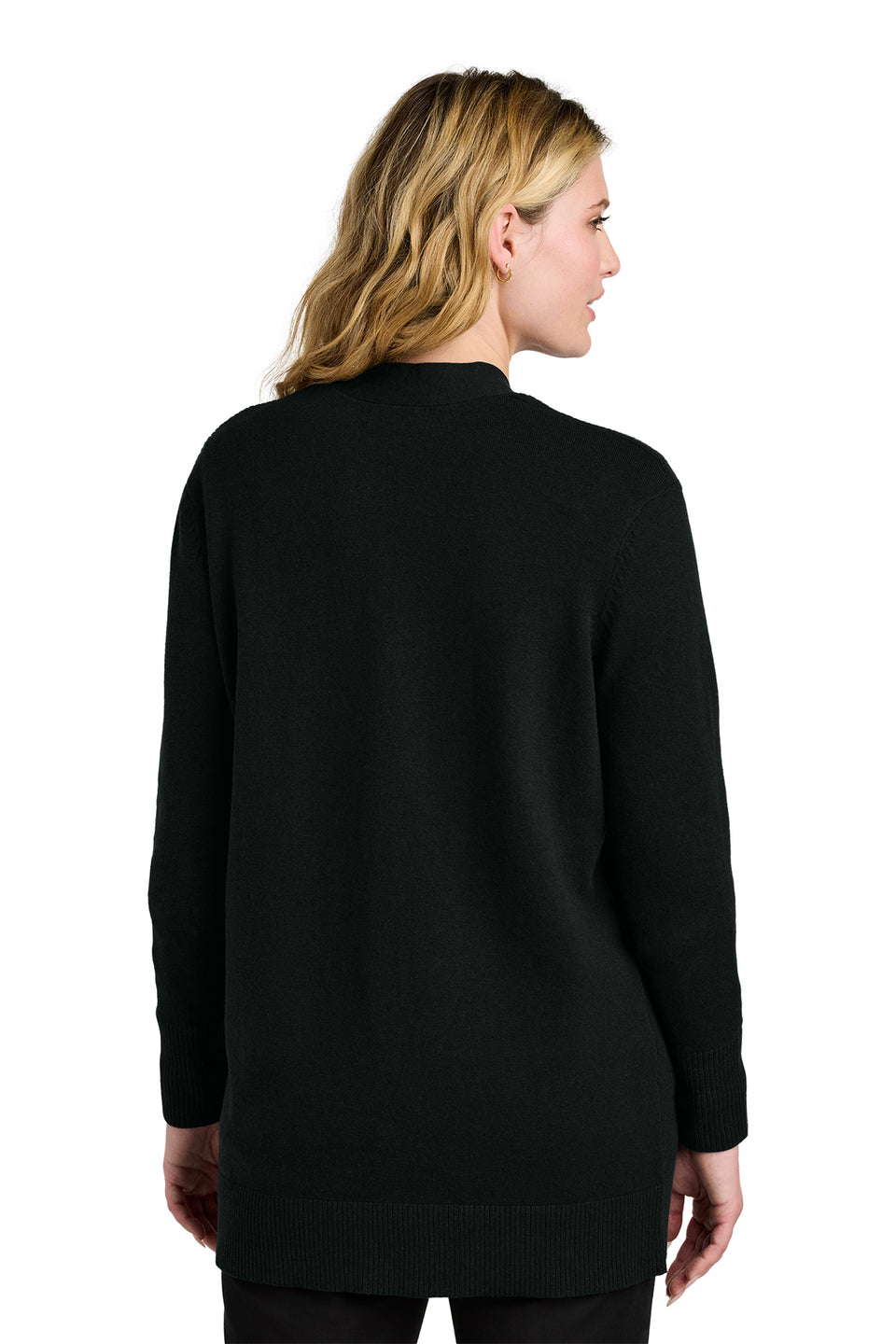 Ladies' Open Front Cardigan - Deep Black