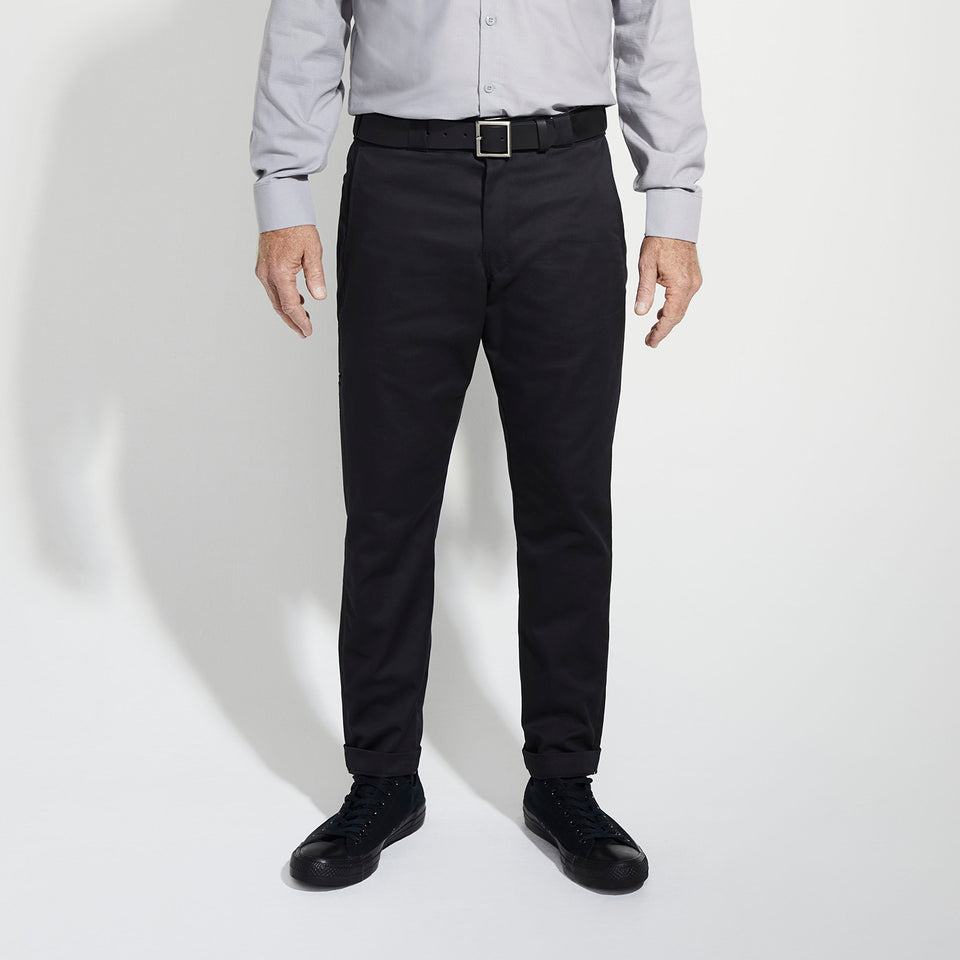 Men's Straight Fit Flat Front Pant - Black