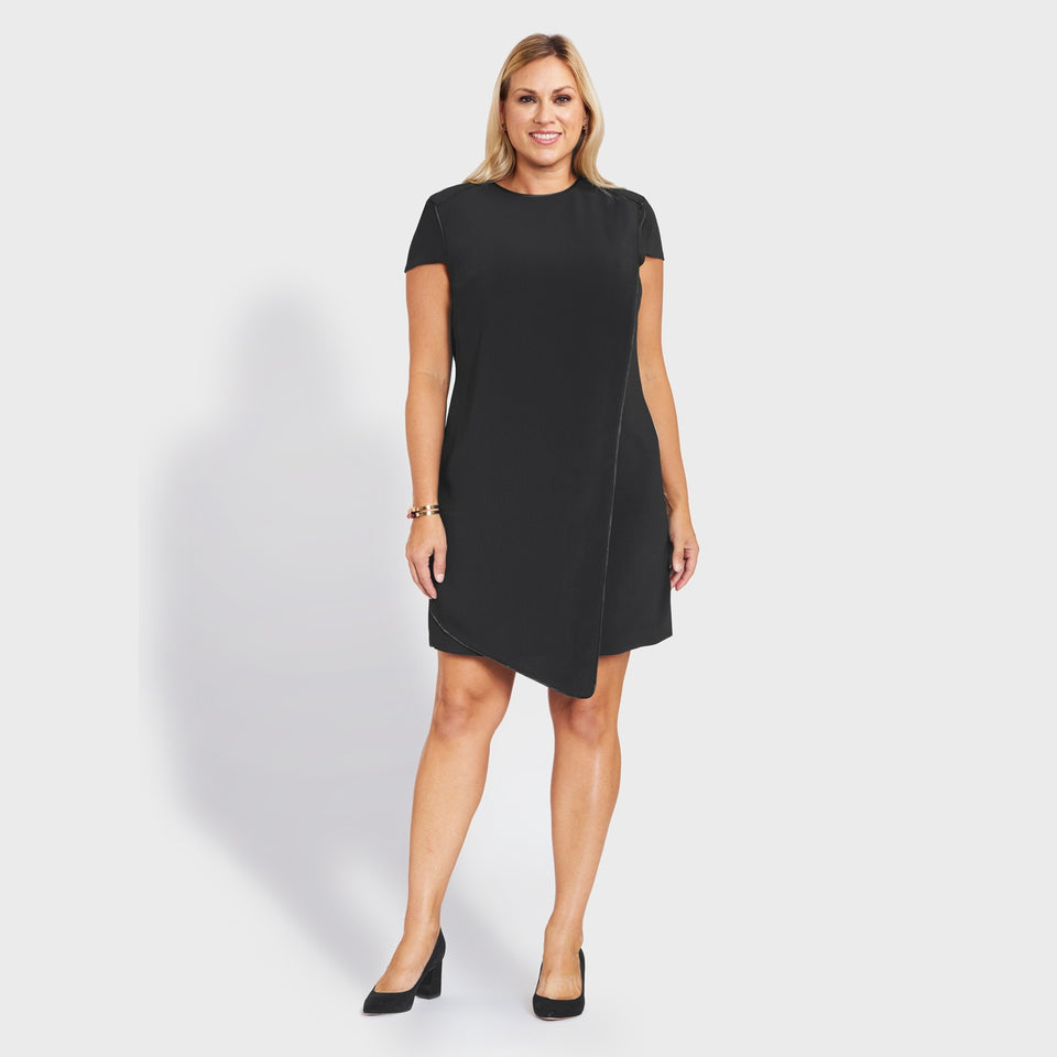 Ladies' Veronica Asymmetrical Dress - Black