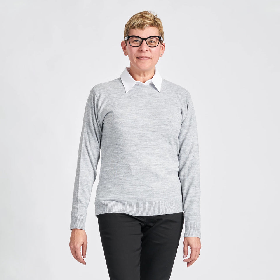 Ladies' Porter Crewneck Sweater - Heather Grey